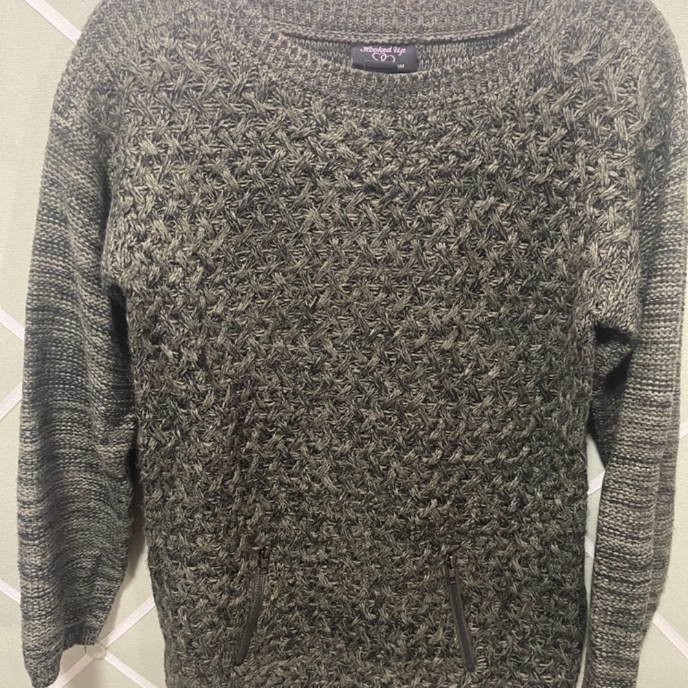 Hooked Up by I.O.T Green Sweater